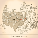 Cartoon: The COVID-19 Vaccine, conceived by Phil Ness, drawn by Reeve, 2021.